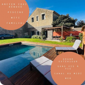 Ancien chai rénové avec piscine